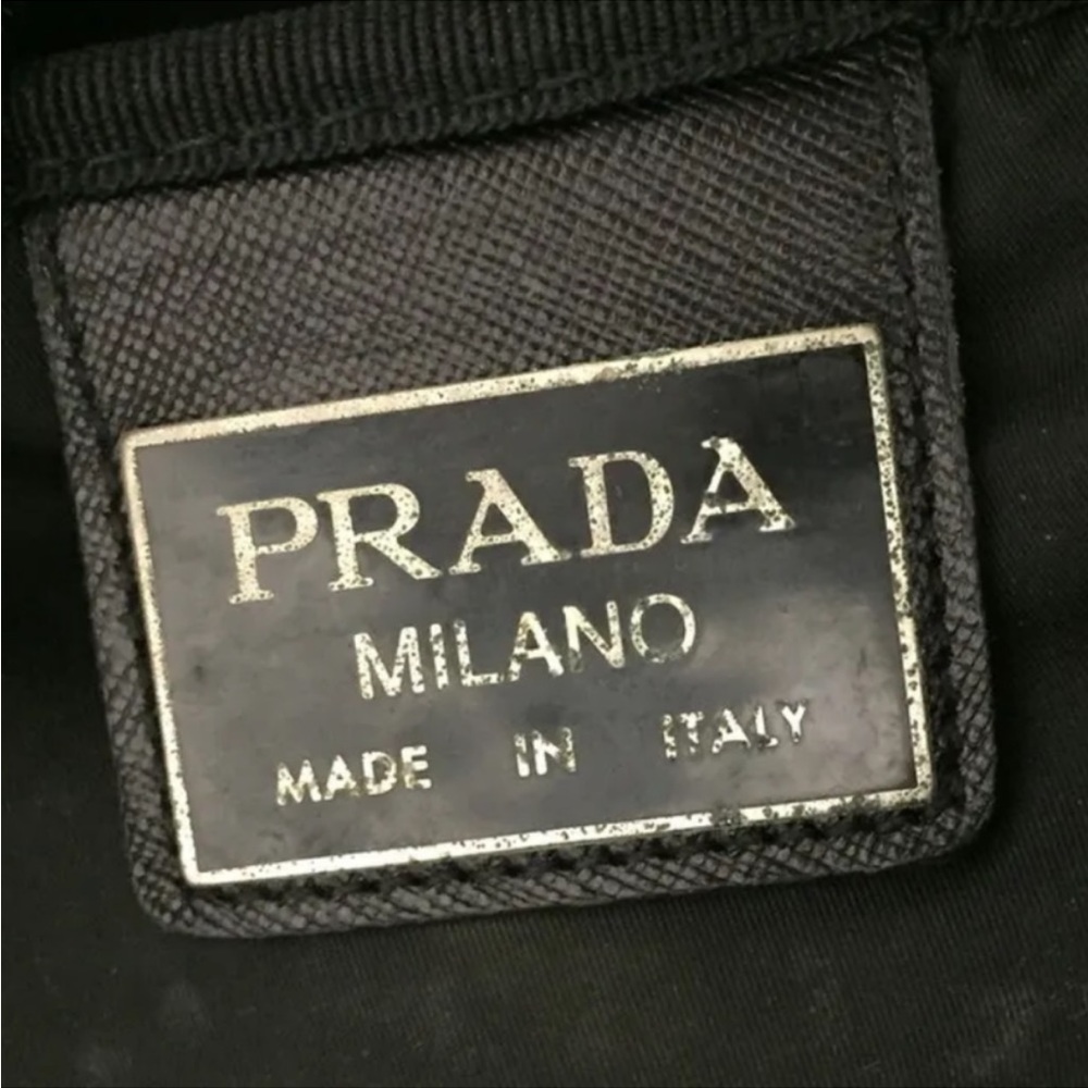 PRADA Travel Bag w/ Shoulder Strap + Luggage Tag (Black w: Silver HW) - Picture 7 of 9